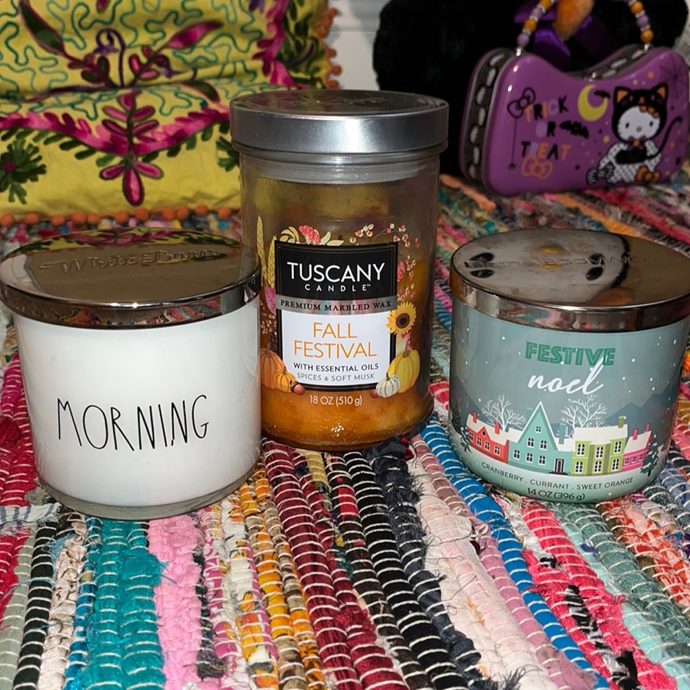 Goose Creek Morning Tuscany Candle Fall Festival 18 oz Festive Noel Bundle lot 3
